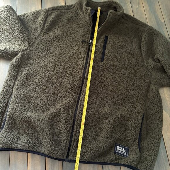 Eddie Bauer Full Zip OD GreenFleece Jacket 2XL Men's XXLARGE Long Sleeves (D9) - Picture 11 of 13